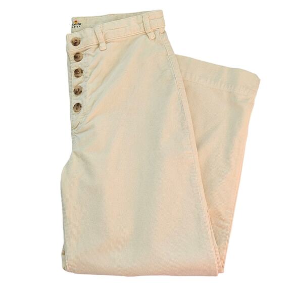 Marine Layer Bridget Exposed Button Crop Wide Leg Corduroy Pants US 14 - Picture 2 of 10